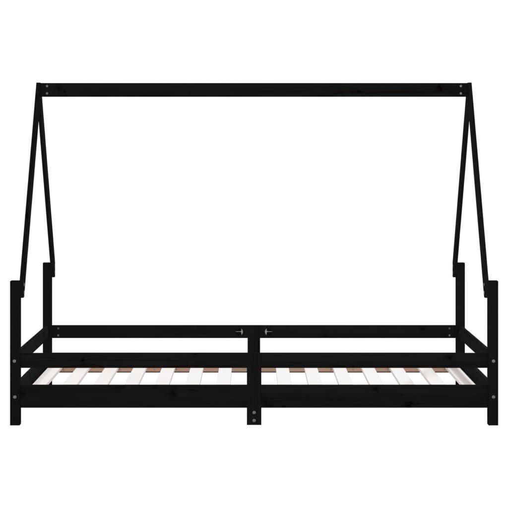 Lasten sängynrunko musta 90x190 cm täysi mänty hinta ja tiedot | Lastensängyt | hobbyhall.fi