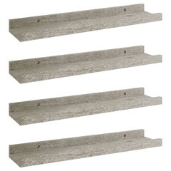 Seinähyllyt 4 kpl betoninharmaa 40x9x3 cm hinta ja tiedot | Hyllyt | hobbyhall.fi