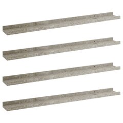 Seinähyllyt 4 kpl betoninharmaa 80x9x3 cm hinta ja tiedot | Hyllyt | hobbyhall.fi