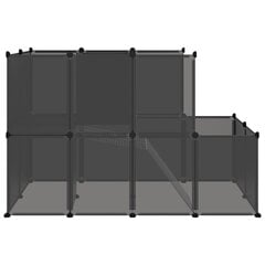 Pieneläinhäkki musta 142x74x93 cm PP ja teräs hinta ja tiedot | Kuljetushäkit ja kuljetuslaatikot | hobbyhall.fi