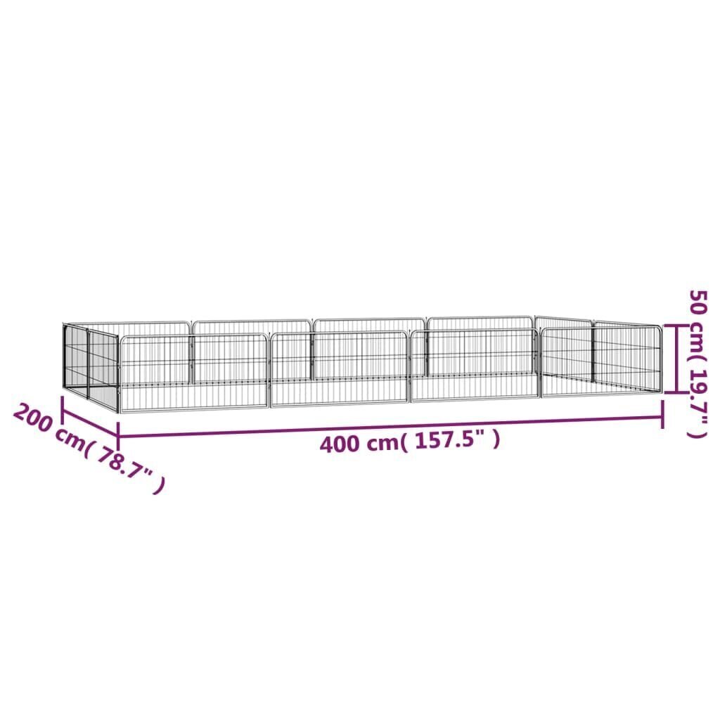 Koiranhäkki 12 paneelia musta 100x50 cm jauhemaalattu teräs hinta ja tiedot | Kuljetushäkit ja kuljetuslaatikot | hobbyhall.fi