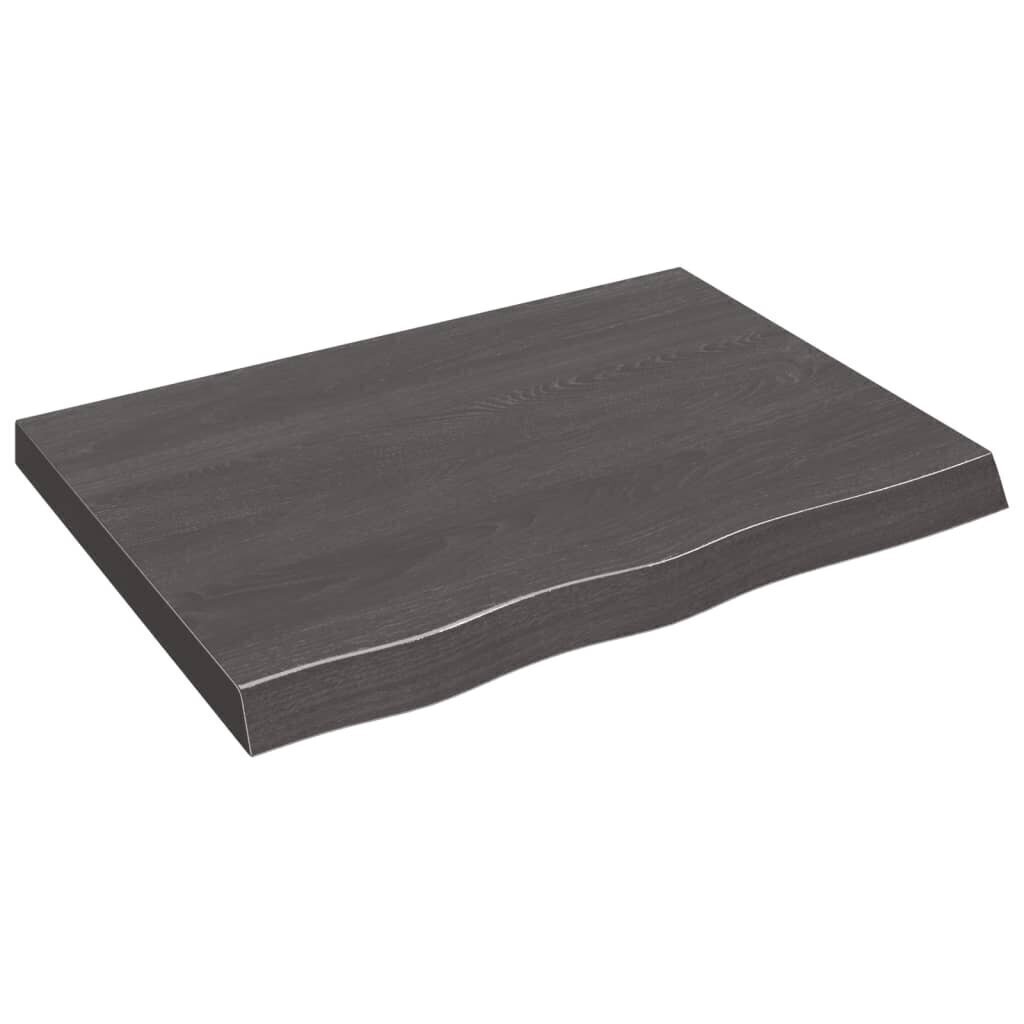 Seinähylly tummanruskea 80x60x(2-6) cm käsitelty täystammi hinta ja tiedot | Hyllyt | hobbyhall.fi