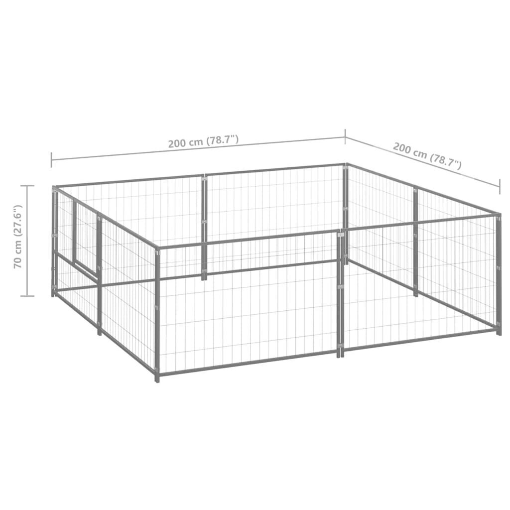 Koiranhäkki hopea 4 m² teräs hinta ja tiedot | Pedit ja pesät | hobbyhall.fi