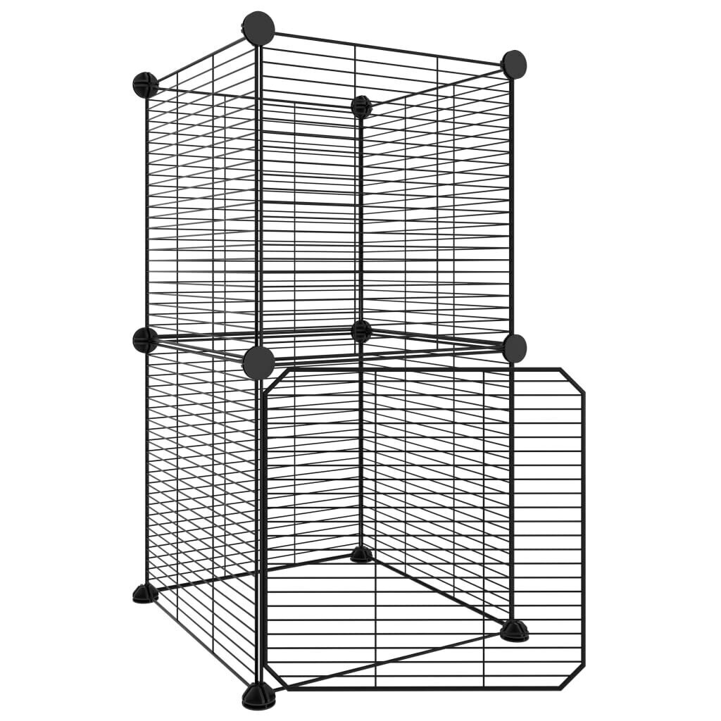 8-paneelinen lemmikkihäkki ovella, musta 35x35 cm hinta ja tiedot | Kuljetushäkit ja kuljetuslaatikot | hobbyhall.fi