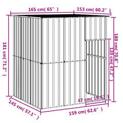 Koirankoppi katolla antrasiitti 214x153x181 cm galvanoitu teräs hinta ja tiedot | Kuljetushäkit ja kuljetuslaatikot | hobbyhall.fi