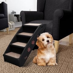 Taitettavat koiran portaat musta 62x40x49,5 cm hinta ja tiedot | Pedit ja pesät | hobbyhall.fi
