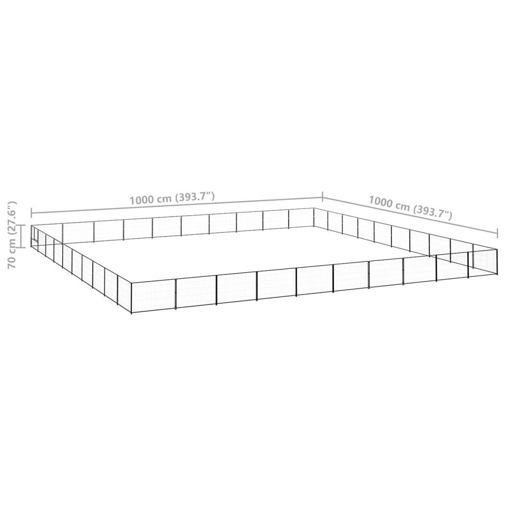 Koiranhäkki musta 100 m² teräs hinta ja tiedot | Pedit ja pesät | hobbyhall.fi