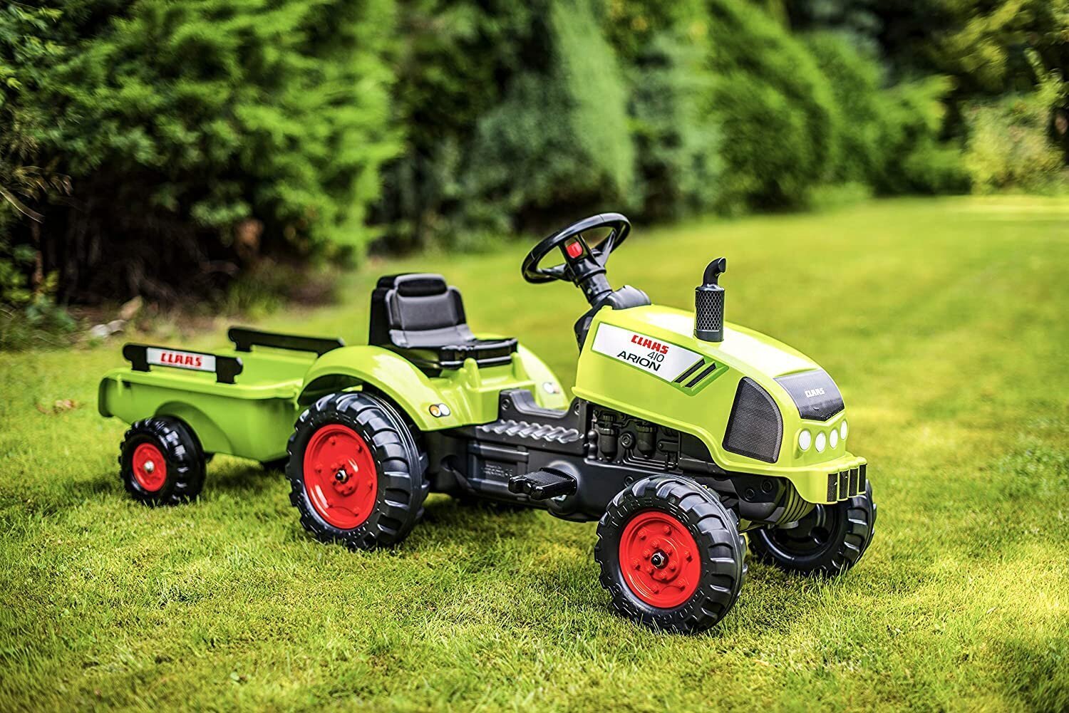 Polkutraktori perävaunulla Falk Claas Arion 2041C, vihreä hinta ja tiedot | Poikien lelut | hobbyhall.fi