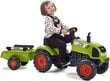 Polkutraktori perävaunulla Falk Claas Arion 2041C, vihreä hinta ja tiedot | Poikien lelut | hobbyhall.fi