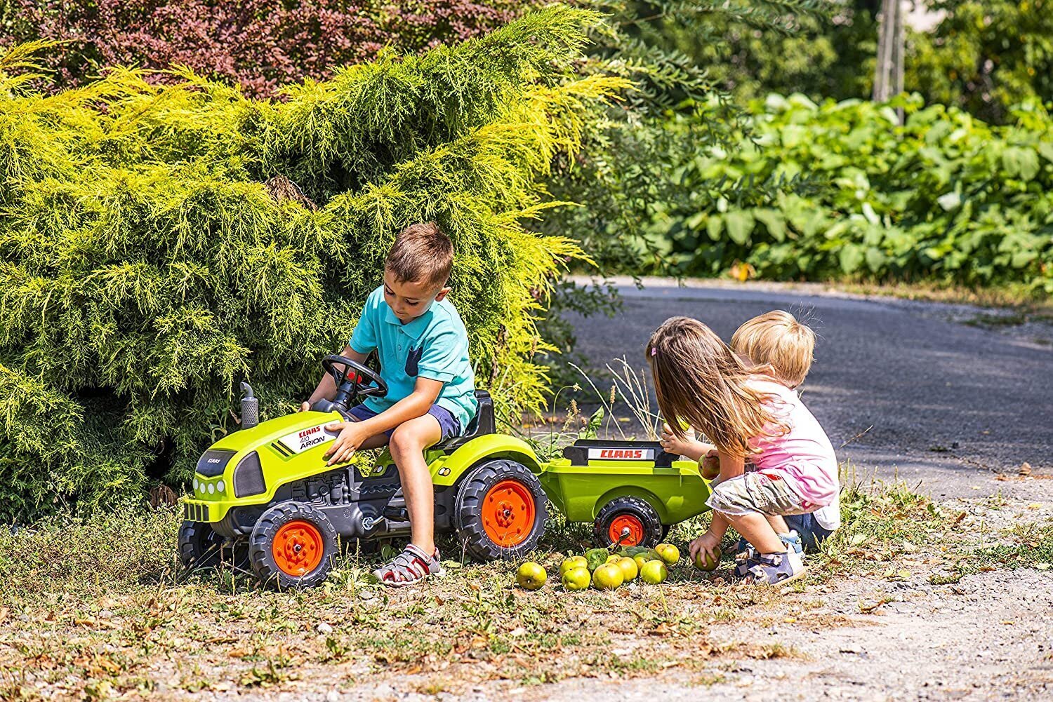 Polkutraktori perävaunulla Falk Claas Arion 2041C, vihreä hinta ja tiedot | Poikien lelut | hobbyhall.fi