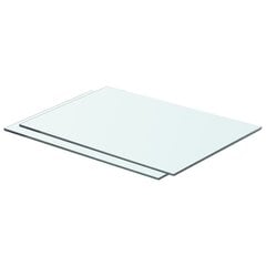 Hyllyt 2 kpl kirkas lasi 50x30 cm hinta ja tiedot | Hyllyt | hobbyhall.fi