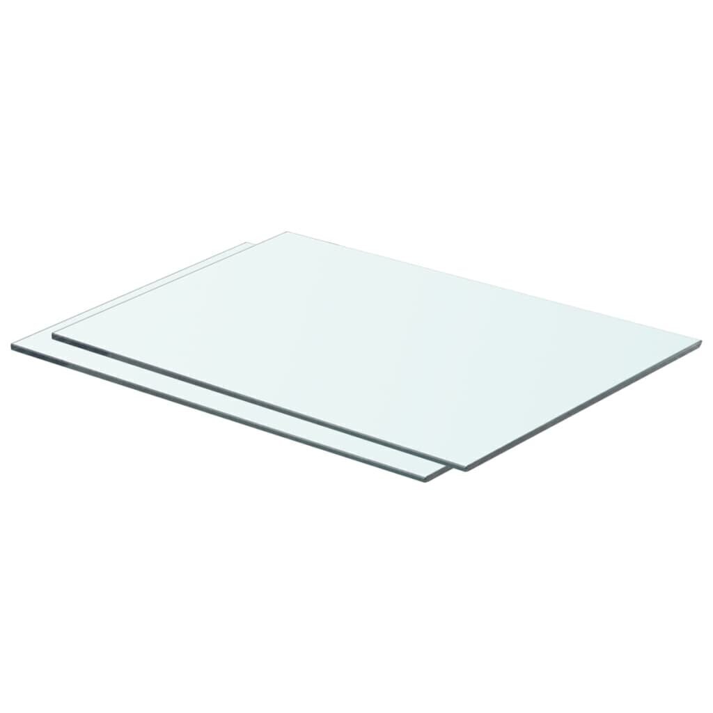 Hyllyt 2 kpl kirkas lasi 50x30 cm hinta ja tiedot | Hyllyt | hobbyhall.fi