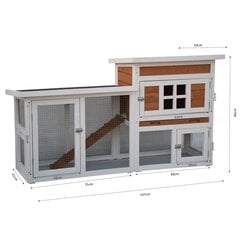 @Pet Kaninkoppi Villa valkoinen ja ruskea 147x50x80 cm hinta ja tiedot | Kuljetushäkit ja kuljetuslaatikot | hobbyhall.fi