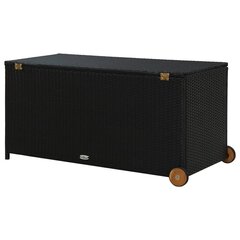 Puutarhan säilytyslaatikko musta 120x65x61 cm polyrottinki hinta ja tiedot | Kompostorit ja jäteastiat | hobbyhall.fi