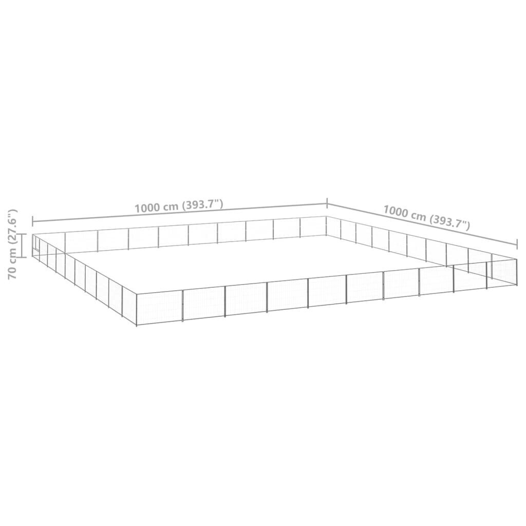 Koiranhäkki hopea 100 m² teräs hinta ja tiedot | Pedit ja pesät | hobbyhall.fi