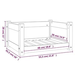 Koiransänky harmaa 65,5x50,5x28 cm täysi mänty hinta ja tiedot | Pedit ja pesät | hobbyhall.fi