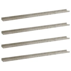 Seinähyllyt 4 kpl betoninharmaa 115x9x3 cm hinta ja tiedot | Hyllyt | hobbyhall.fi