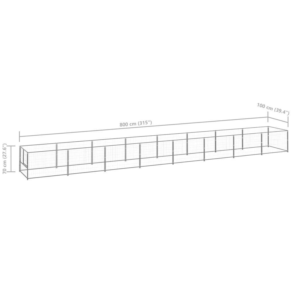 Koiranhäkki hopea 8 m² teräs hinta ja tiedot | Pedit ja pesät | hobbyhall.fi