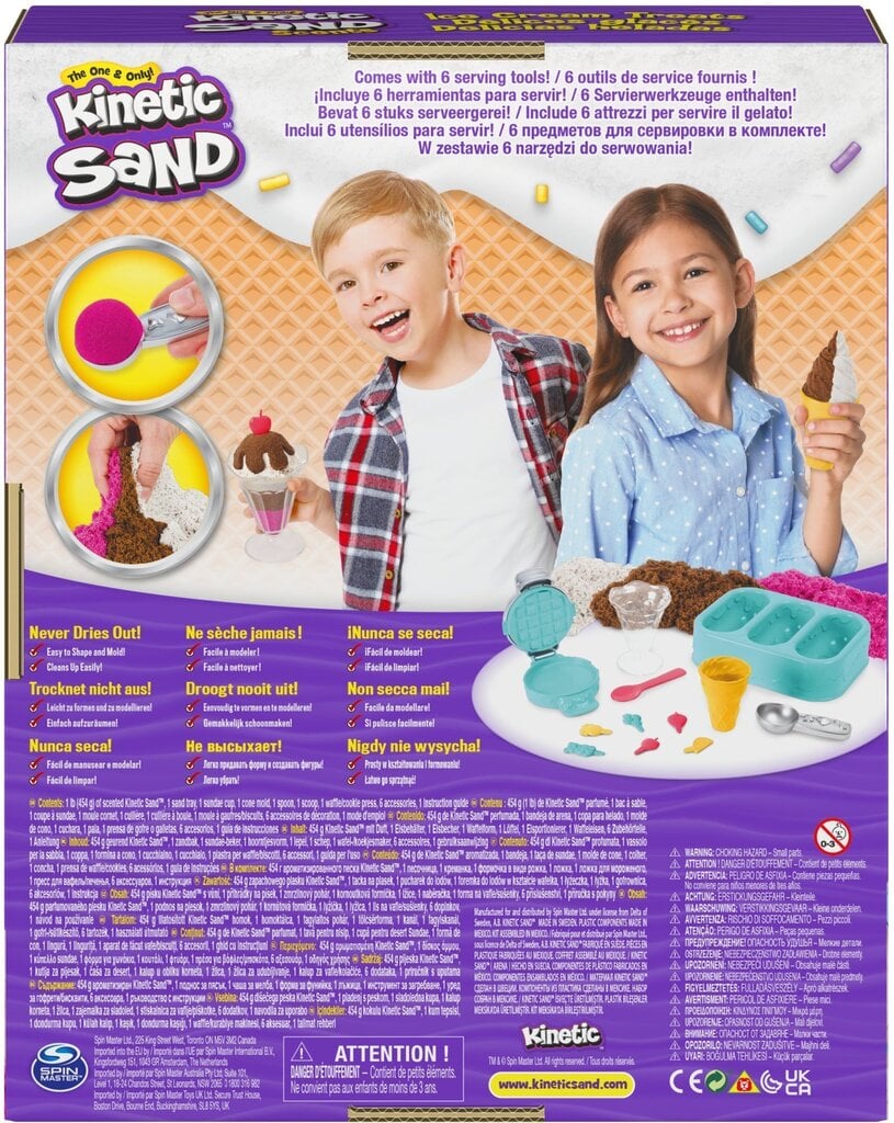 SPIN MASTER KINETIC SAND Jäätelöherkut-taikahiekkasetti hinta ja tiedot | Kehittävät lelut | hobbyhall.fi