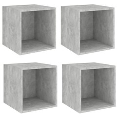 Seinäkaapit 4 kpl betoninharmaa 37x37x37 cm lastulevy hinta ja tiedot | Hyllyt | hobbyhall.fi