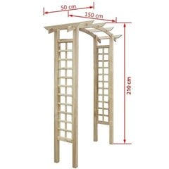 Trellis-kaari, 150x50x210cm, puuta hinta ja tiedot | Kukkatelineet ja kukkapöydät | hobbyhall.fi