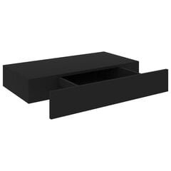 Kelluva seinähylly vetolaatikolla musta 48x25x8 cm hinta ja tiedot | Hyllyt | hobbyhall.fi