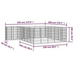 Koiranhäkki 26 paneelia musta 50x100 cm jauhemaalattu teräs hinta ja tiedot | Pedit ja pesät | hobbyhall.fi