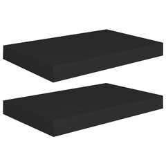 Kelluvat seinähyllyt 2 kpl musta 40x23x3,8 cm MDF hinta ja tiedot | Hyllyt | hobbyhall.fi