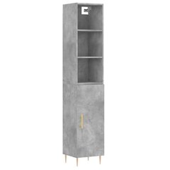 Kaappi betoninharmaa 34,5x34x180 cm tekninen puu hinta ja tiedot | Lipastot | hobbyhall.fi