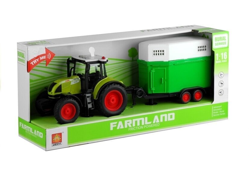 Farmland traktori ja hevoskuljetusvaunu, valo- ja äänet hinta ja tiedot | Poikien lelut | hobbyhall.fi