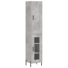 Kaappi betoninharmaa 34,5x34x180 cm tekninen puu hinta ja tiedot | Lipastot | hobbyhall.fi