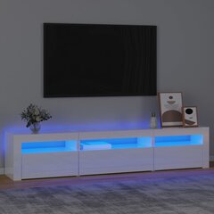 TV-taso LED-valoilla korkeakiilto valkoinen 195x35x40 cm hinta ja tiedot | TV-tasot | hobbyhall.fi