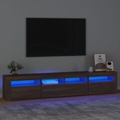 TV-taso LED-valoilla ruskea tammi 210x35x40 cm hinta ja tiedot | TV-tasot | hobbyhall.fi