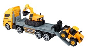 TEAMSTERZ JCB Työmaa-autojen kuljetusrekka valoilla ja äänillä hinta ja tiedot | Poikien lelut | hobbyhall.fi