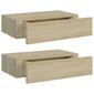 Seinälaatikkohyllyt 2 kpl tammi 40x23,5x10 cm MDF hinta ja tiedot | Hyllyt | hobbyhall.fi