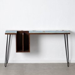 Työpöytä 140x35x77cm, sininen/ruskea hinta ja tiedot | Tietokonepöydät ja työpöydät | hobbyhall.fi