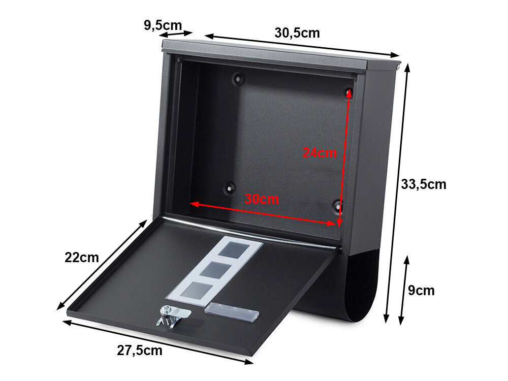 Postilaatikko, musta hinta ja tiedot | Postilaatikot ja talonumerot | hobbyhall.fi