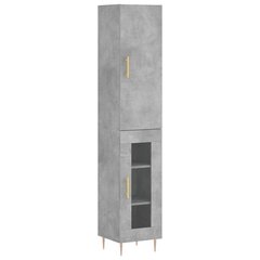 Kaappi betoninharmaa 34,5x34x180 cm tekninen puu hinta ja tiedot | Lipastot | hobbyhall.fi