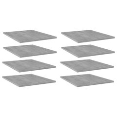 Kirjahyllytasot 8 kpl betoninharmaa 40x50x1,5 cm lastulevy hinta ja tiedot | Hyllyt | hobbyhall.fi