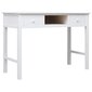 Työpöytä valkoinen 108x45x76 cm täysi keisaripuu hinta ja tiedot | Tietokonepöydät ja työpöydät | hobbyhall.fi