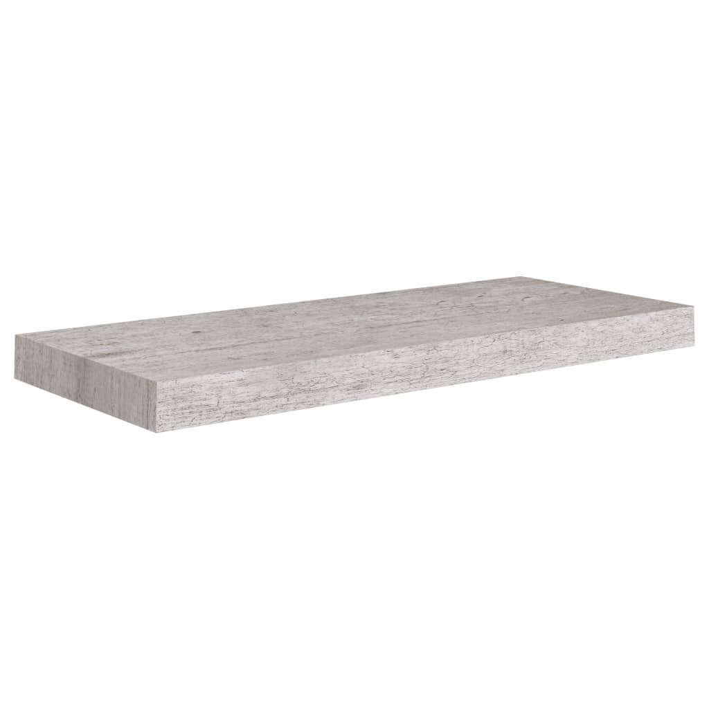 Kelluvat seinähyllyt 4 kpl betoninharmaa 60x23,5x3,8 cm MDF hinta ja tiedot | Hyllyt | hobbyhall.fi