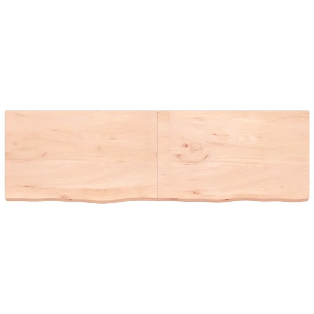 Seinähylly 200x60x(2-6) cm käsittelemätön täysi tammi hinta ja tiedot | Hyllyt | hobbyhall.fi