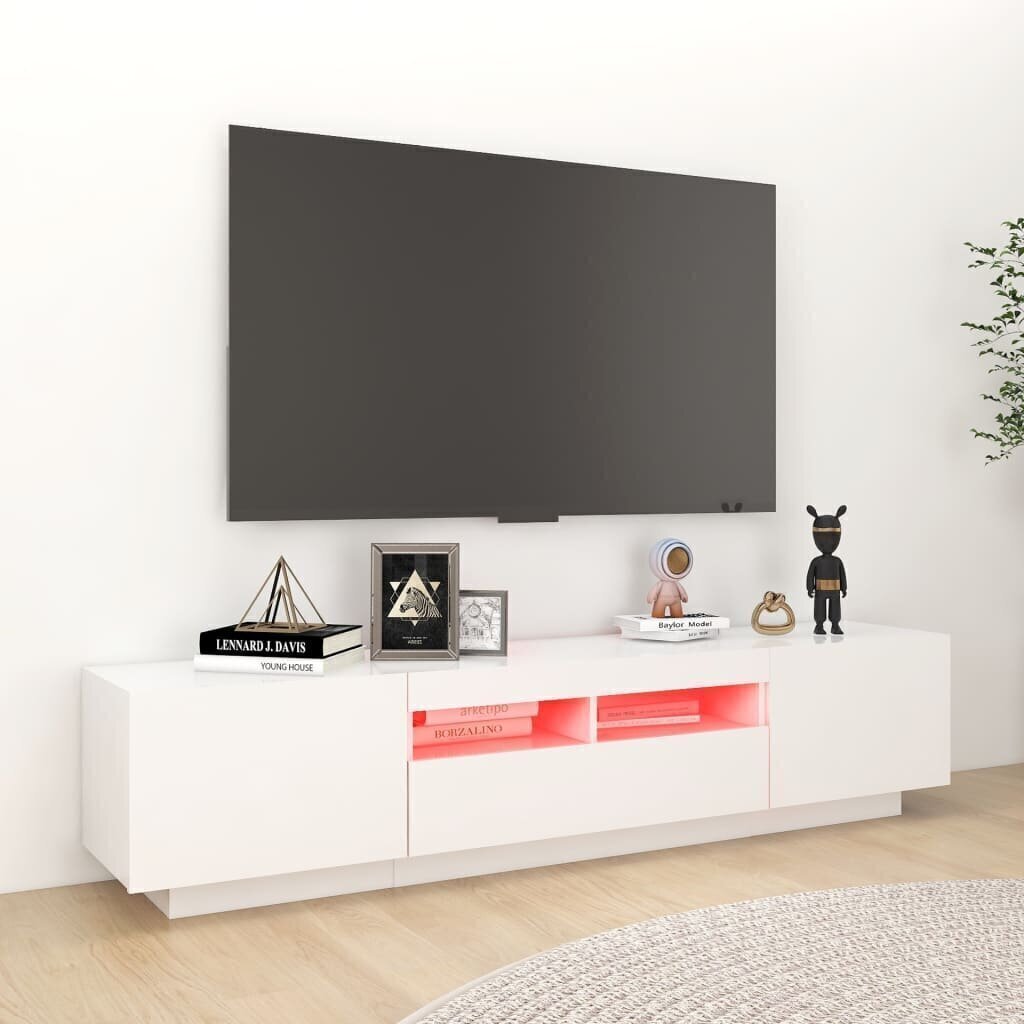 TV-taso LED-valoilla valkoinen 180x35x40 cm hinta ja tiedot | TV-tasot | hobbyhall.fi