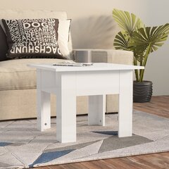 Sohvapöytä korkeakiilto valkoinen 55x55x42 cm tekninen puu hinta ja tiedot | Sohvapöydät | hobbyhall.fi