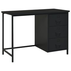 Teollinen työpöytä laatikoilla musta 105x52x75 cm teräs hinta ja tiedot | Tietokonepöydät ja työpöydät | hobbyhall.fi