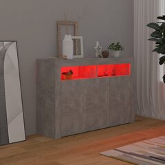 Senkki LED-valoilla betoninharmaa 115,5x30x75 cm hinta ja tiedot | Olohuoneen kaapit ja lipastot | hobbyhall.fi