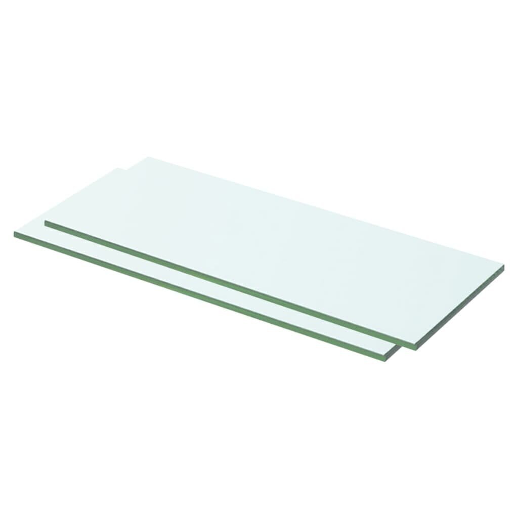 Hyllyt 2 kpl kirkas lasi 50x15 cm hinta ja tiedot | Hyllyt | hobbyhall.fi