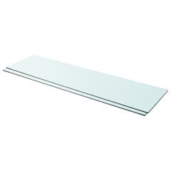 Hyllyt 2 kpl kirkas lasi 110x30 cm hinta ja tiedot | Hyllyt | hobbyhall.fi