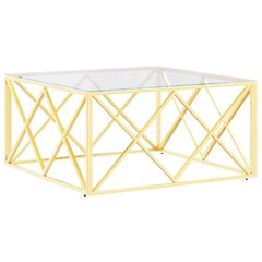 Sohvapöytä 80x80x40 cm ruostumaton teräs ja lasi hinta ja tiedot | Sohvapöydät | hobbyhall.fi