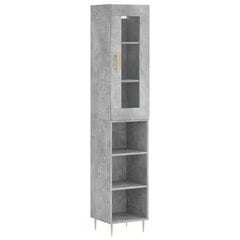 Kaappi betoninharmaa 34,5x34x180 cm tekninen puu hinta ja tiedot | Lipastot | hobbyhall.fi